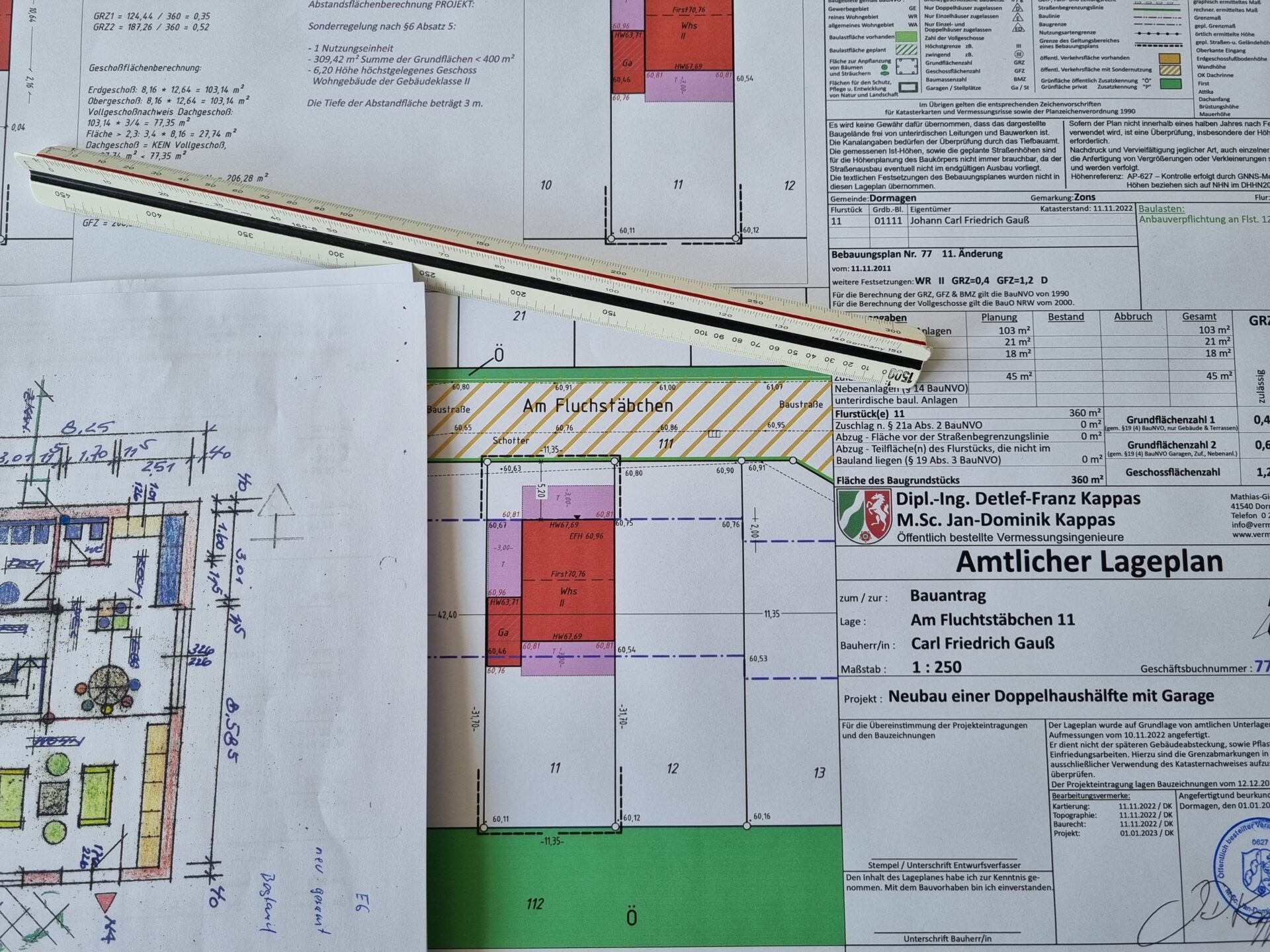 Amtlicher Lageplan Vermessungsbüro Kappas
